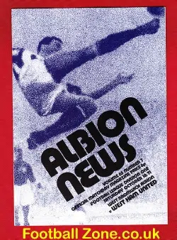 West Bromwich Albion v West Ham United 1971 - football programme