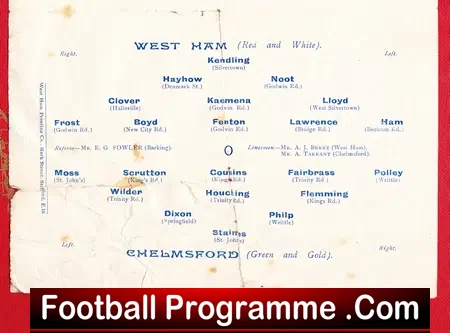 West Ham Boys v Chelmsford Boys 1931 – Rare 1930s Clapton
