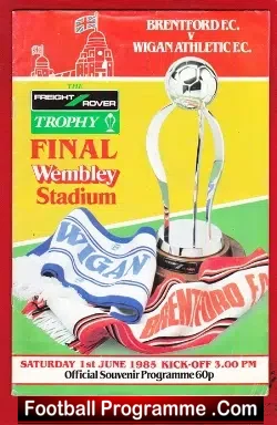 Wigan Athletic v Brentford 1985 - FR Cup Final - football programme