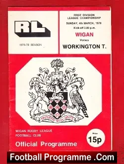 Wigan Rugby v Workington Town 1979