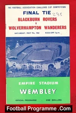 Wolves Wolverhampton v Blackburn Rovers 1960 - FA Cup Final - football programme