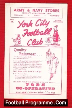 York City v Halifax Town 1959 - football programme