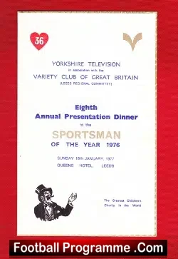 Yorkshire Television Variety Club GB Sportsman Of The Year 1976