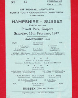 Hampshire v Sussex 1947 – County Youth Championship