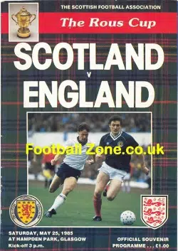 Scotland v England 1985 - Rous Cup