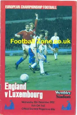 England v Luxembourg 1982