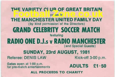 Manchester United Variety Club Family Day Charity Match 1981