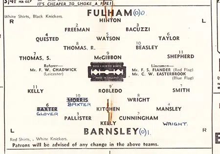 Fulham v Barnsley 1947