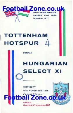 Tottenham Hotspur v Hungary X1 1965