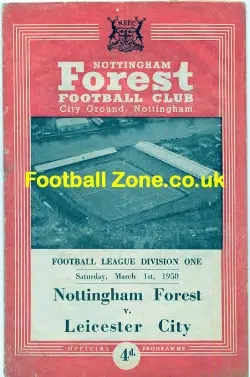 Nottingham Forest v Leicester City 1958 Autographed Jack Ogilvie