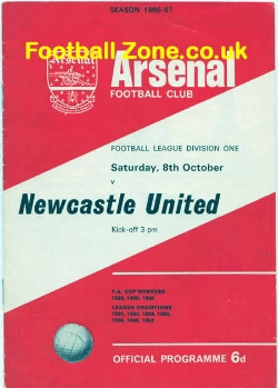 Arsenal v Newcastle United 1966