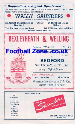 Bexleyheath Welling v Bedford Town 1961