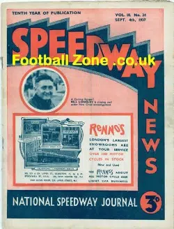 Speedway News Magazine 1937