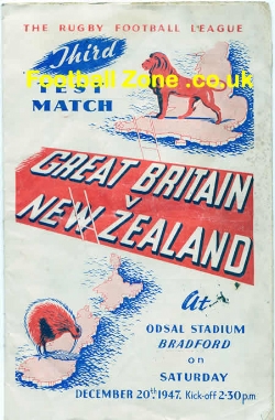 Great Britain Rugby v New Zealand 1947 – Odsal stadium