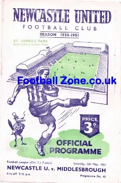 Newcastle United v Middlesbrough 1951