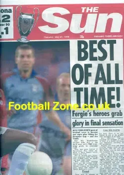 Manchester United Treble Victory Paper – The Sun