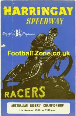 Harringay Speedway v Australia 1950