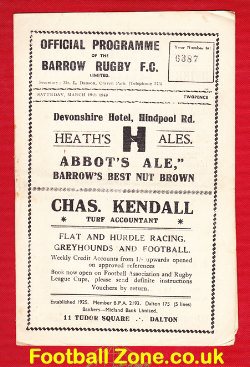 Barrow Rugby v Wigan 1949