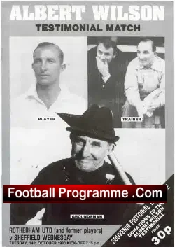 Albert Wilson Testimonial Benefit Match Rotherham United 1980