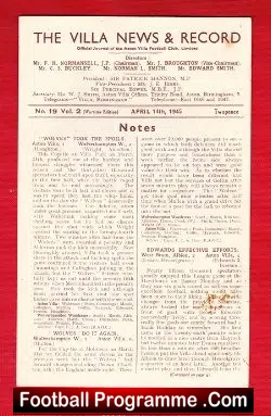 Aston Villa v Leicester City 1945