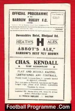 Barrow Rugby v Wigan 1949