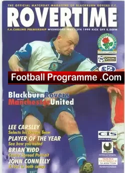 Blackburn Rovers v Manchester United 1999 - Treble Season - football programme