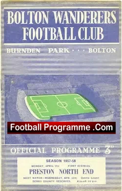 Bolton Wanderers v Preston 1958