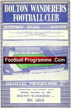 Bolton Wanderers v RFC Liege 1962 – Belgium