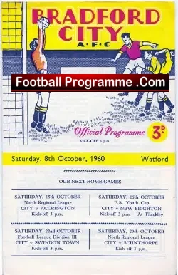 Bradford City v Watford 1960