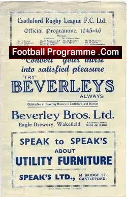 Castleford Rugby v Barrow 1946