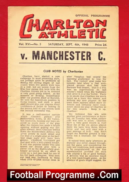 Charlton Athletic v Manchester City 1948