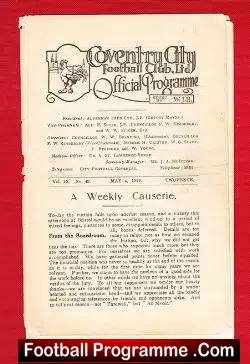 Coventry City v Millwall 1928 1929 – RARE 1920s Football Programmes
