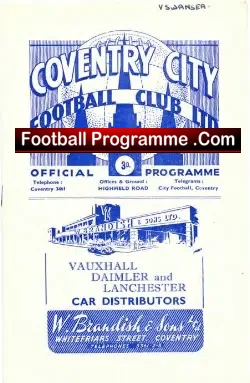 Coventry City v Swansea Town 1950