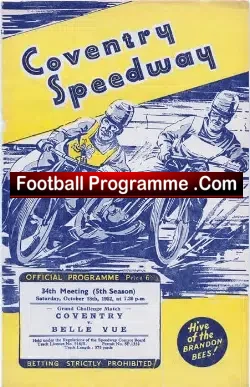 Coventry Speedway v Belle Vue 1952