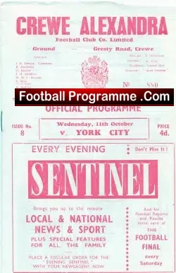 Crewe Alexandra v York City 1961