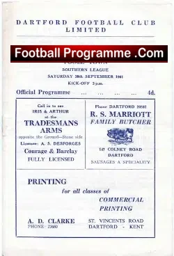 Dartford v Poole Town 1961