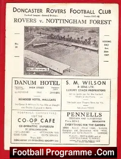 Doncaster Rovers v Nottingham Forest 1947