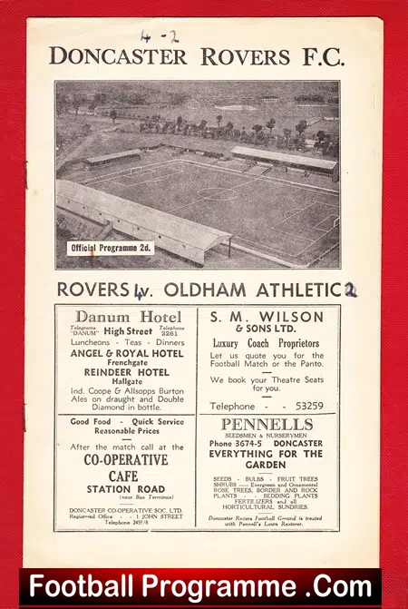 Doncaster Rovers v Oldham Athletic 1947