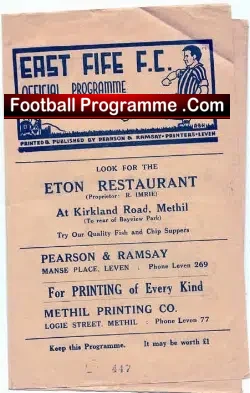 East Fife v Cowdenbeath 1962