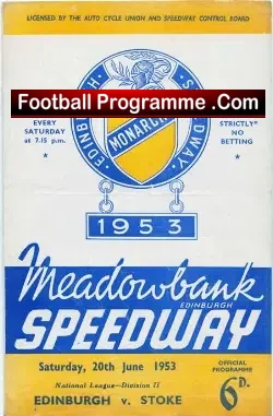 Edinburgh Speedway v Stoke 1953