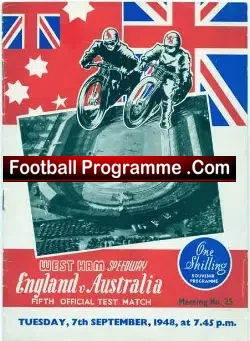 England Speedway v Australia 1948 – at West Ham