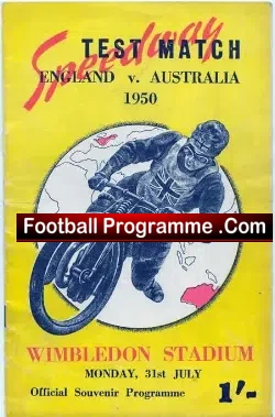 England Speedway v Australia 1950 – at Wimbledon
