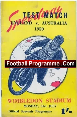 England Speedway v Australia 1950 – at Wimbledon