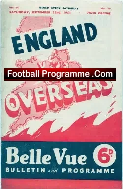 England Speedway v Overseas 1951 – at Belle Vue