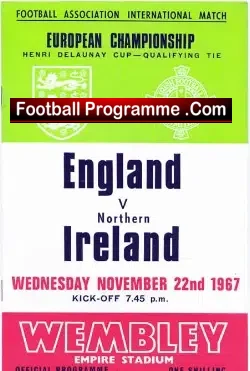 England v Northern Ireland 1967 – Bobby Charlton + George Best