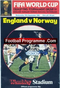 England v Norway 1980