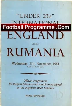 England v Romania 1964 – U23 Highfield Road Coventry – Alan Ball