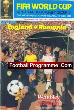 England v Romania 1981 – World Cup Qualifier