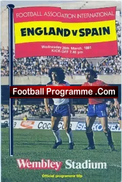 England v Spain 1981