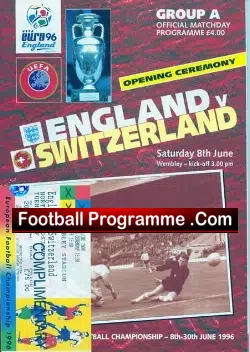England v Switzerland 1996 – Plus Ticket Euro 96